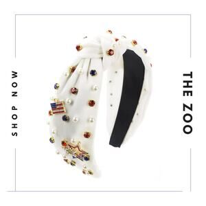 Jeweled Red White and Blue Headband‎ Rhinestones